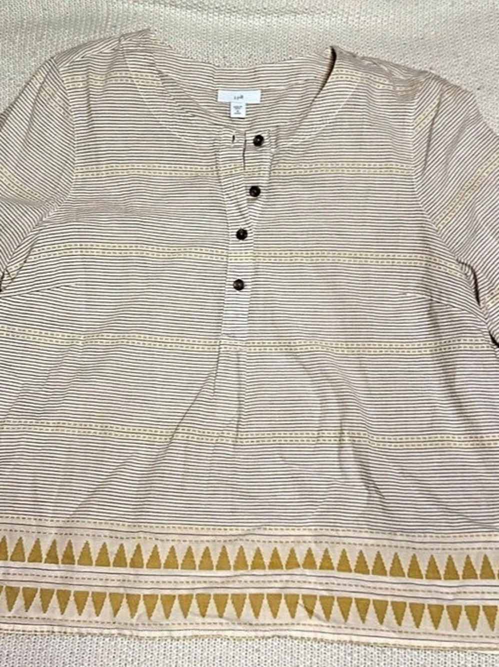 J. Jill Striped Tunic in Cream & Yellow Size Medium